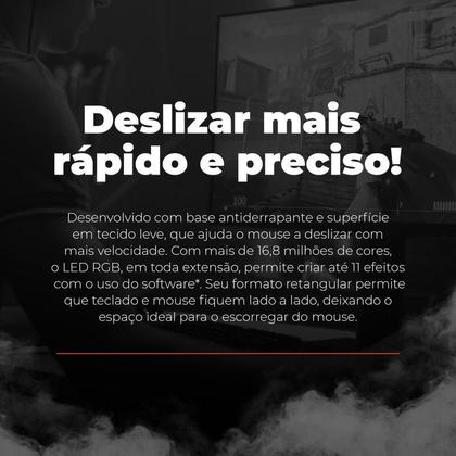 Imagem de Mousepad Gamer Shadow Light Rgb 80x30 Resiste a Água Geonav