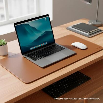 Imagem de Mousepad Grande De material sintético Ecológico 68x30cm Deskpad Caramelo Liso