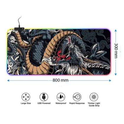 Imagem de Mousepd Grande Speed LED RGB 11 Cores 80x30cm - Dragão Azul
