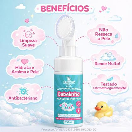 Imagem de Mousse de Limpeza Facial Infantil Bebelinho Algodão Doce
