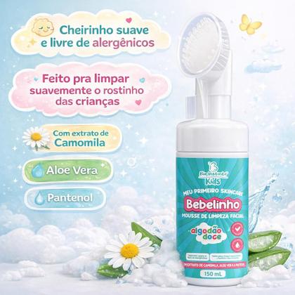 Imagem de Mousse de Limpeza Facial Infantil Bebelinho Algodão Doce