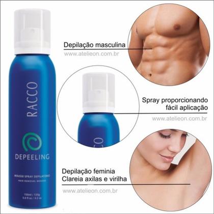 Imagem de MOUSSE SPRAY DEPILATÓRIO DEPEELING RACCO 150ml/120g