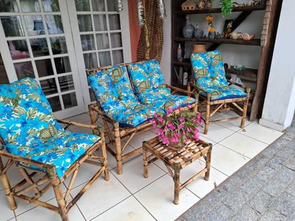 Imagem de Móveis de bambu Jogo de sofá completo Poltronas cadeiras cores variadas