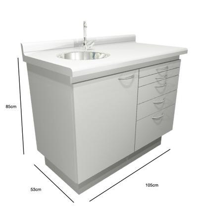 Imagem de Móveis Odontológicos Compact Duplo Light Pia/gaveteiro Novo