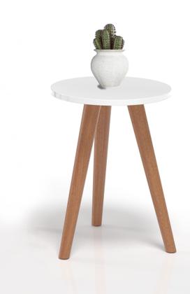 Imagem de Móvel De Canto Para Quartos Branco Redondo Tripé