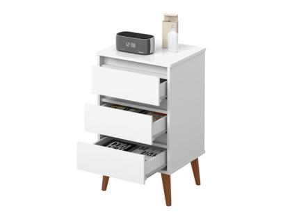 Imagem de Movel Multitarefa Apoio Mesa Mesinha Para Cabeceira Casal Solteiro Wood EJ Cores Branco