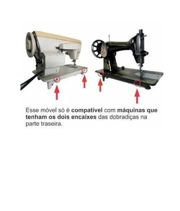 Imagem de Móvel para máquina de costura doméstica com 2 gavetas-CAFÉ