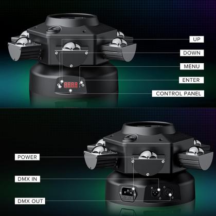 Imagem de Moving Head DJ Lights HOLDLAMP 150W RGBW LED com efeitos