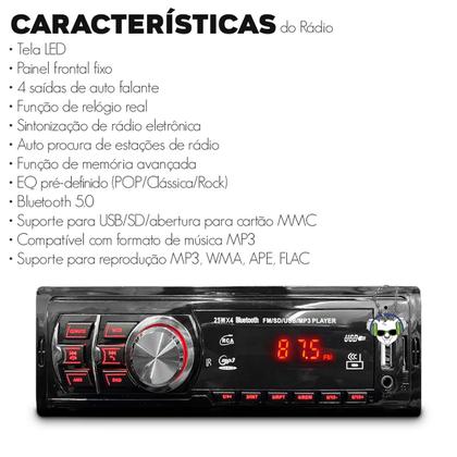 Imagem de Mp3 Player Som Carro Automotivo Bluetooth Pendrive Sd Rádio