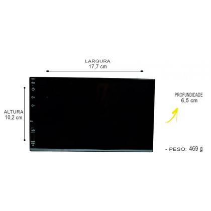 Imagem de Mp5 2 Din Central Multimidia Etech Light Espelha Bluetooth 7 Polegadas - E-Tech