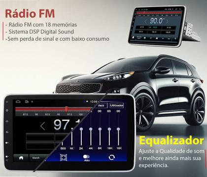 Imagem de MP5 Automotivo Universal Central Multimidia Android Auto Carplay Tela 10 Poleg Flutuante