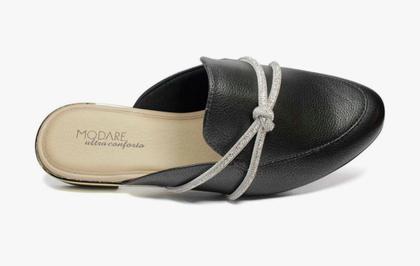 Imagem de Mule Feminino Modare Com Tiras De Strass Preto
