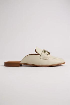 Imagem de Mule Feminino Vizzano Bico Redondo Com Adorno Branco Off