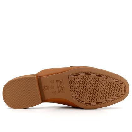 Imagem de Mule Marrom Bico Redondo Couro Texturizado