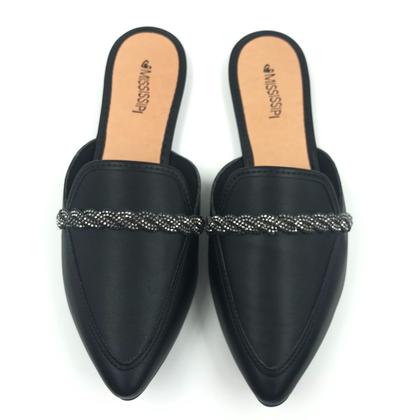 Imagem de Mule Mississipi Bico Fino Com Brilho Preto 761