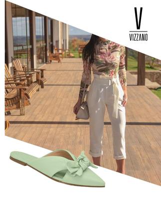 Imagem de Mule rasteira rasteirinha tamanco Vizzano 1269.139 bico fino sem salto