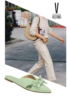 Imagem de Mule rasteira rasteirinha tamanco Vizzano 1269.139 bico fino sem salto