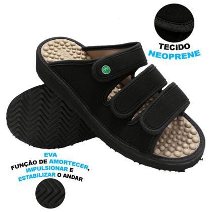 Imagem de Mule Slide Anabela Feminino Mundo Flex Ortopédico Massageador 8008