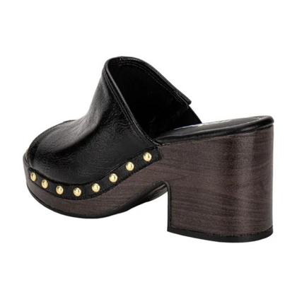 Imagem de Mule Tamanco Feminino Moleca Plataforma Meia Pata Salto Alto