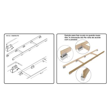 Imagem de Multi-Cômoda 1 Porta 6 Gavetas Marabá com Espelho e Pés
