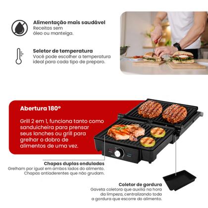 Imagem de Multi Grill Mr Cheff Inox Agratto Prença De Lanche Sanduiche