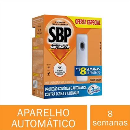 Imagem de Multi Inseticida Aerossol Automático SBP Aparelho + Refil 250ml - Duração até 8 semanas