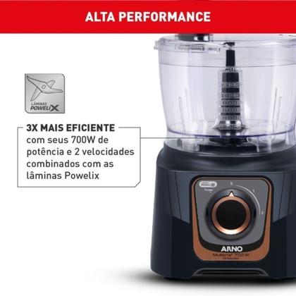 Imagem de Multi Processador de Alimentos Arno 700W Preto Multichef MP72 24 Funções 220 V