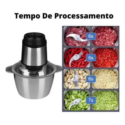 Imagem de Multi Processador De Alimentos Picador Elétrico de vidro 2litros 110v