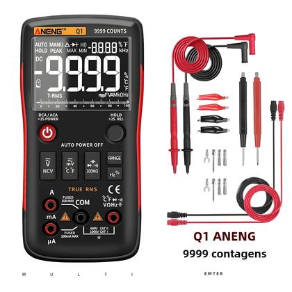 Imagem de Multímetro Digital Aneng Q1 Profissional - 9999 Contagens, True RMS, Testador Analógico LCR