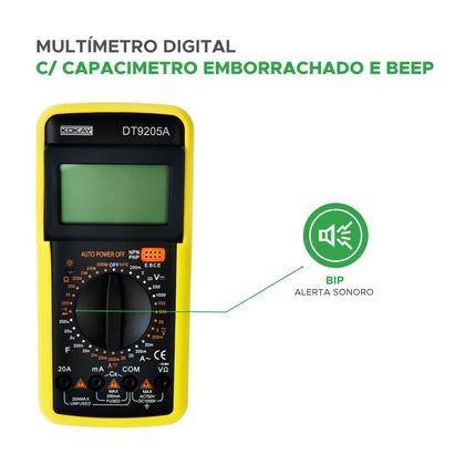 Imagem de Multímetro Digital + Capacímetro Beep Capa Emborrachada Pro