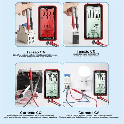 Imagem de Multímetro Digital Inteligente Profissional Anti-queima Ponteira e Lanterna LCD 4,7" Iluminado Portátil 