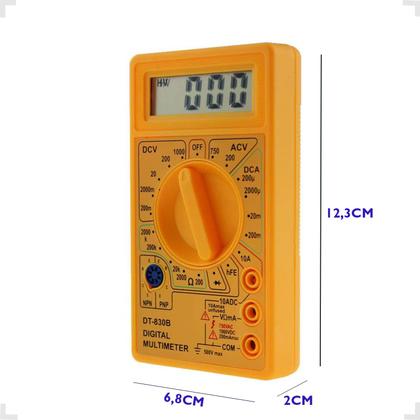 Imagem de Multimetro Digital Portatil Profissional Dt-830b Acompanha Bateria 9v