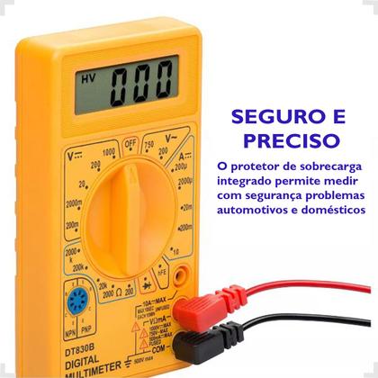 Imagem de Multimetro Digital Portatil Profissional Dt-830b Acompanha Bateria 9v