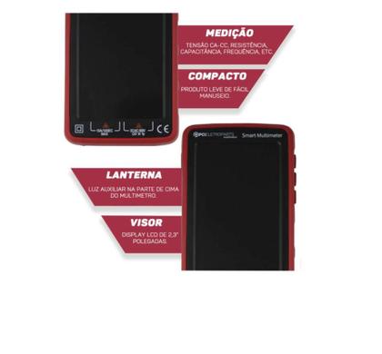 Imagem de Multimetro digitial automatico inteligente com display colorido ts7