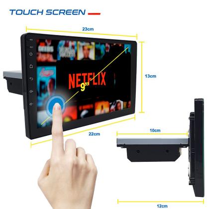 Imagem de Multimídia 1 Din 9 Polegadas Android + Câmera + Sensor Ré Preto Fosco Corsa Classic 2002 2003 2004 2005 2006 Espelhamento