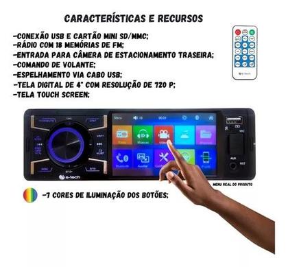 Imagem de Multimidia 1 Din Tela 4 Polegadas Radio Mp5