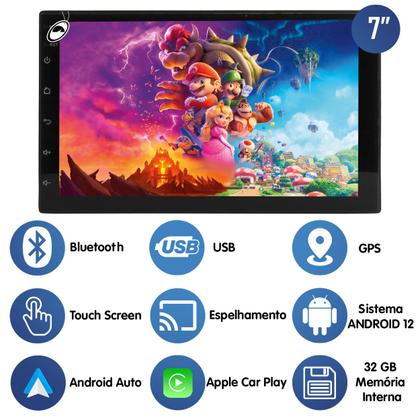 Imagem de Multimídia 2 Din 7" Polegadas H-Tech HT-7210CA Android + Câmera de Ré