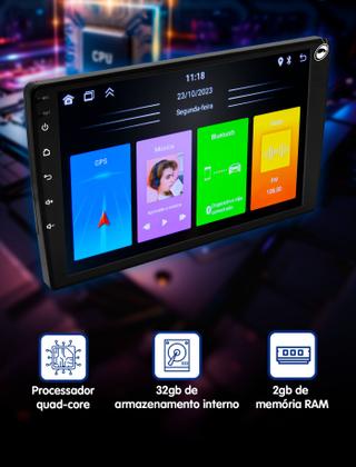 Imagem de Multimidia 2 Din 9" Android Gol Voyage Saveiro G5 Android Auto Car Play Sem Fio + Câmera de Ré