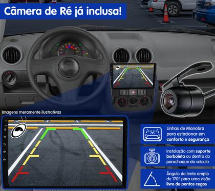 Imagem de Multimidia 2 Din 9" Polegadas Android Auto CarPlay Gol Saveiro Parati G4 + Moldura + Câmera Ré