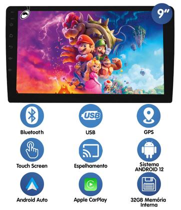 Imagem de Multimídia 2 Din 9" Polegadas H-Tech HT-9223CA Android 2GB Ram 32GB + Câmera de Ré