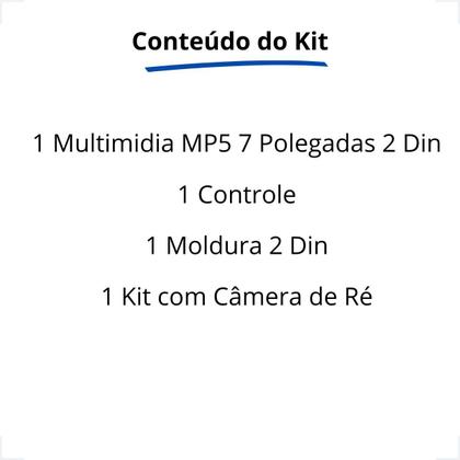 Imagem de Multimidia 2 Din + Câmera de Ré e Moldura Gol 1999.2005 Parati 1999.2005 Saveiro 1999.2005