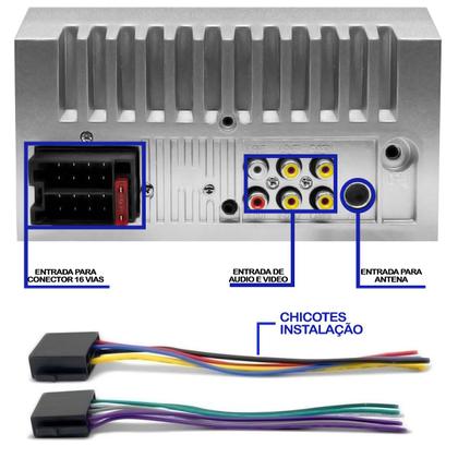 Imagem de Multimidia 7 Polegadas Com Entrada USB Bluetooth RGB + Moldura 7 Polegadas Pra SpaceFox G1