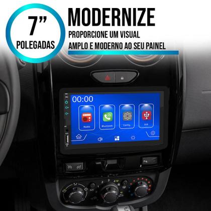 Imagem de Multimídia 7 Polegadas Duster Oroch 2018-2021 Android-Auto MP5 Bluetooth + Moldura