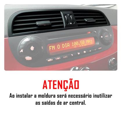 Imagem de Multimídia 7" Polegadas Fiat 500 2007 até 2019 Espelhamento Bluetooth USB SD Card + Moldura + Chicotes + Câmera Ré