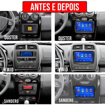 Imagem de Multimídia 7 Polegadas Kwid Captur Sandero Android-Auto MP5 Bluetooth + Moldura