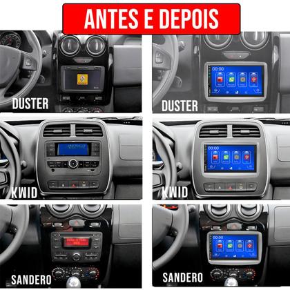 Imagem de Multimídia 7 Polegadas Kwid Captur Sandero Android-Auto MP5 Bluetooth + Moldura