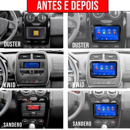 Imagem de Multimídia 7 Polegadas Kwid Captur Sandero Android-Auto MP5 Bluetooth + Moldura