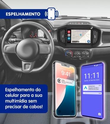 Imagem de Multimídia 9" Android Fiorino 2022 Em Diante Android Auto Car Play + Câmera Ré Black Piano