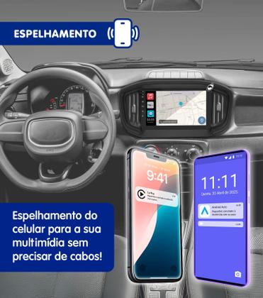 Imagem de Multimídia 9" Android Mobi 2026 Android Auto Car Play + Câmera Ré Black Piano