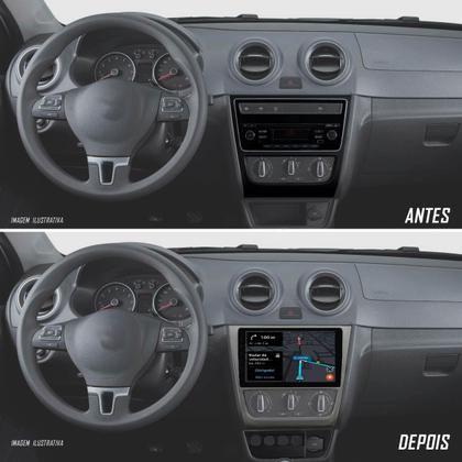 Imagem de Multimídia 9" Polegadas Android Vw Gol Saveiro Voyage G6 + Moldura Painel + Câmera de Ré + Interface Comando de Volante